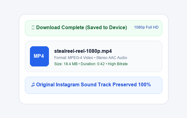 Step 3: Click Download Reel and save video